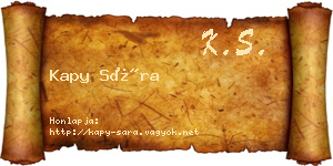 Kapy Sára névjegykártya