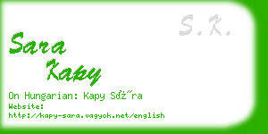 sara kapy business card